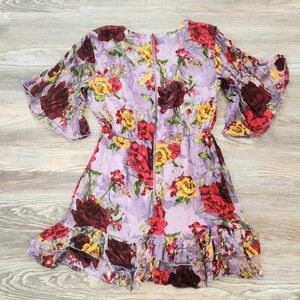 Alice + Olivia Floral Dress in Purple and Red